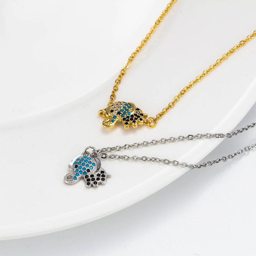 Ожерелье MEIBEADS 1 шт. модное микро с кубическим цирконием в виде слона для женщин