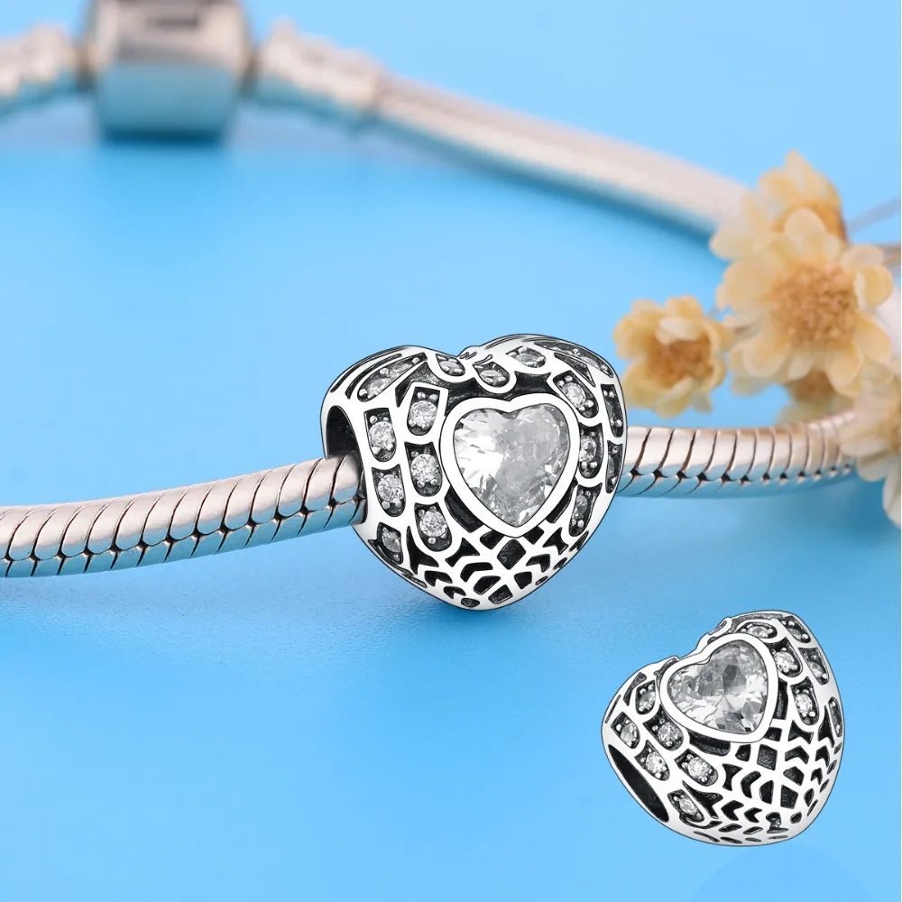 Подвеска для браслета из серебра 2019 пробы с фианитами|Бусины| |