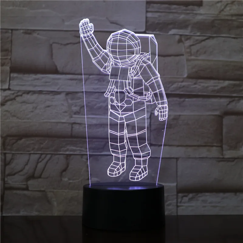 Космический астронавт, декоративный светильник, 3D ночник, USB осветитель, светодиодный светильник, многоцветная вспышка, рождественские подарки, детская игрушка