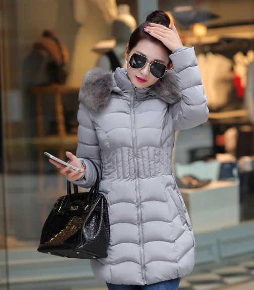 Для женщин зимнее пальто Мода 2017 г. тонкий короткий параграф куртка большой