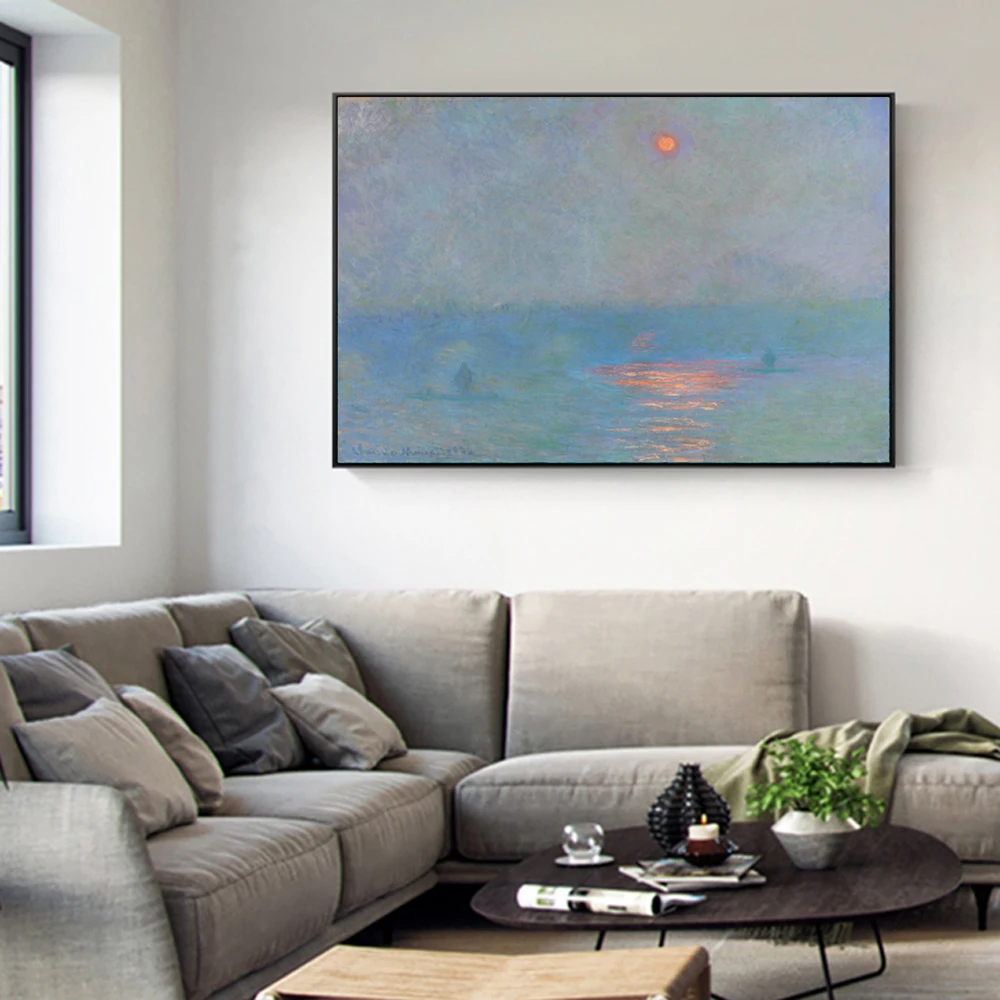 Impression Sunrise Wall Art печать на холсте от Monet репродукции пейзаж настенные картины куадрос картина для гостиной