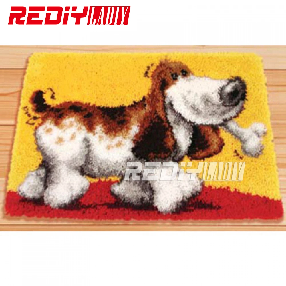 

Новые наборы крючков с защелкой, акриловая пряжа, вышивка, ковер "сделай сам", Счастливый щенок, разноцветный, предварительно напечатанный, подвесные, незавершенные поделки