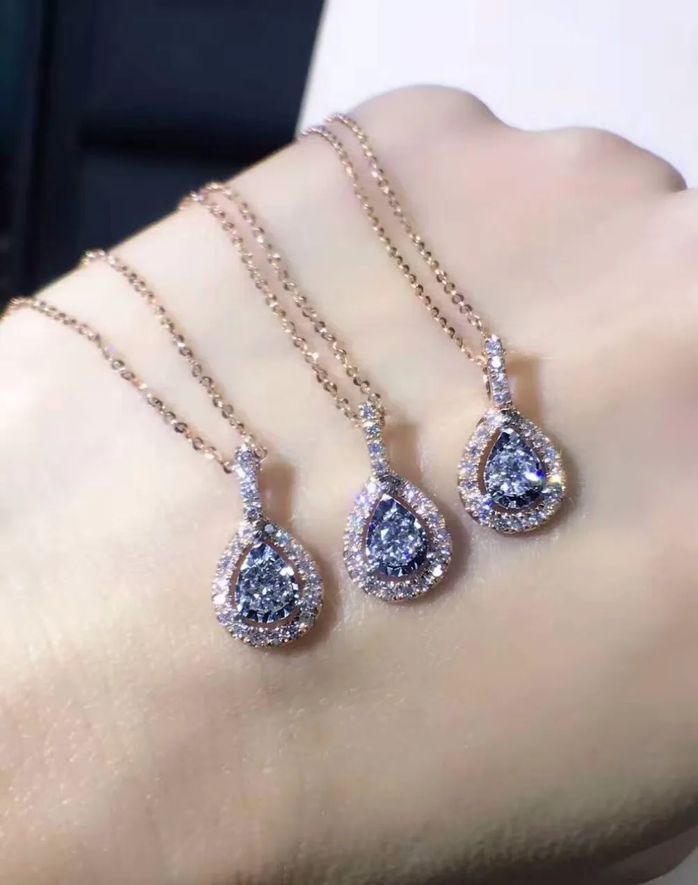 Лазамеро венчик 0.13CT круглая огранка Груша Дизайн Проложить Набор 18k белое золото