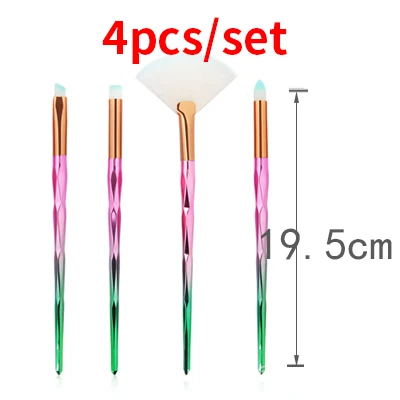 4PCS Style 7 Профессиональный набор кистей для макияжа Maquiagem основа для макияжа Тени для век подводка для глаз ресницы кисти для бровей для макияжа портативный набор кистей для макияжа глаз - Handle Color: 4PCS Style 7