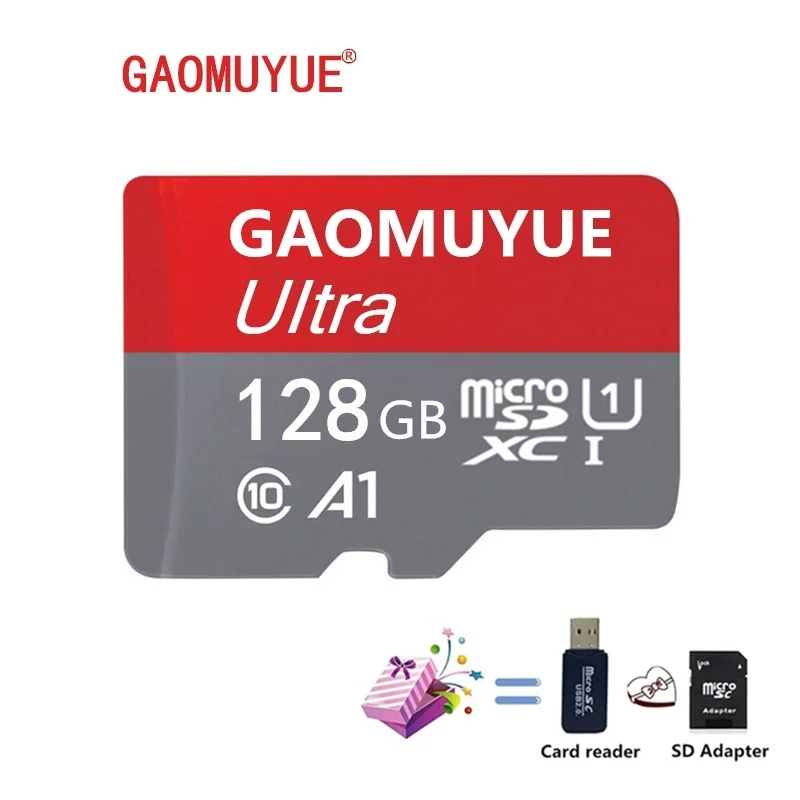 Карта памяти GAOMUYUE H2testw-Real, 16 ГБ, 32 ГБ, класс 10, Micro sd карта, 64 ГБ, 128 ГБ, XC, TF карты для вождения, рекордер, флеш-карта microsd, A1-8 - Емкость: 128GB - Gift
