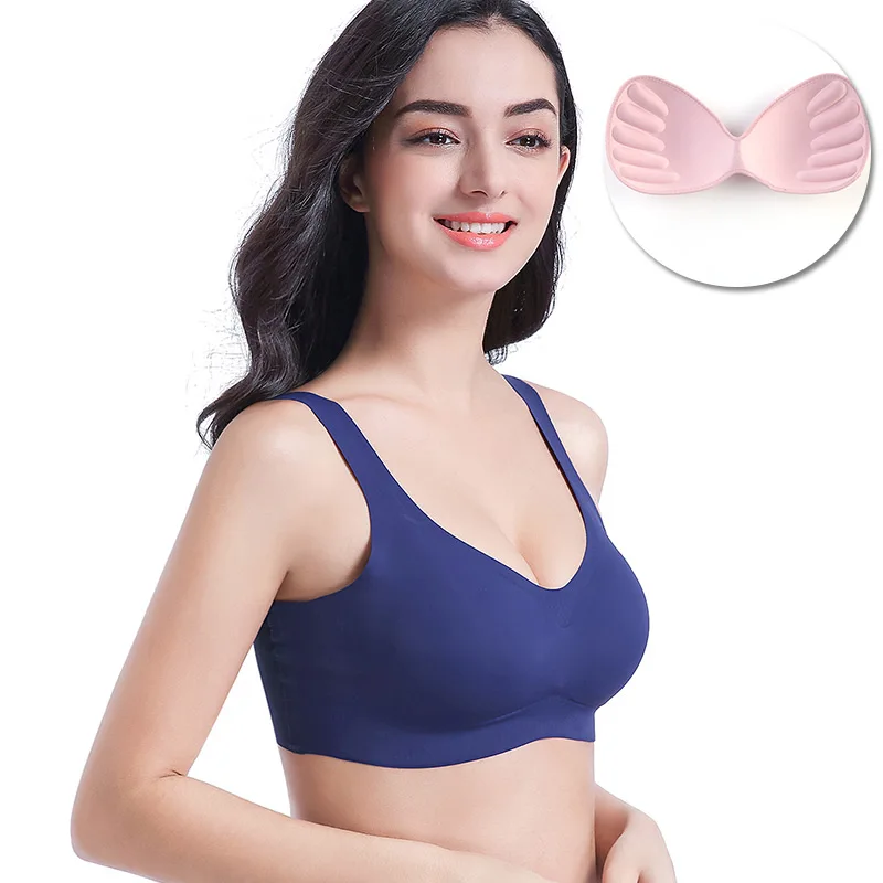 Women Bra Fitness Tank Tops Modal Vest Deep V Push UP Seamless No Rim One-Piece Sleeping Underwear Sexy Smooth XL | Женская одежда