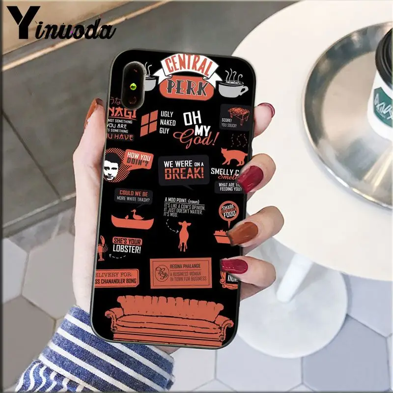 Yinuoda Центральная кофейня кофе с надписью ТВ шоу friends (Черная мягкая крышка чехол