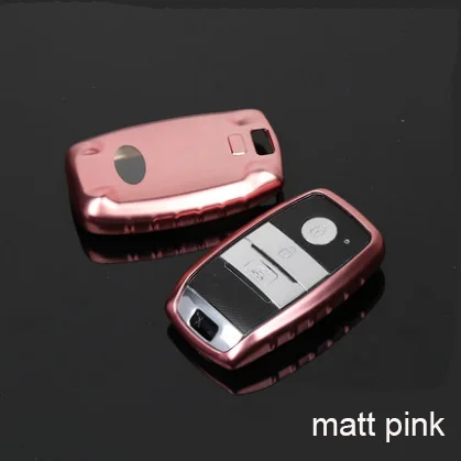 matte pink Дизайн, мягкий ТПУ чехол для ключа автомобиля, подходит для Kia Rio Sportage Ceed Sorento Cerato Picanto K2 K3 K5, аксессуары - Название цвета: matte pink