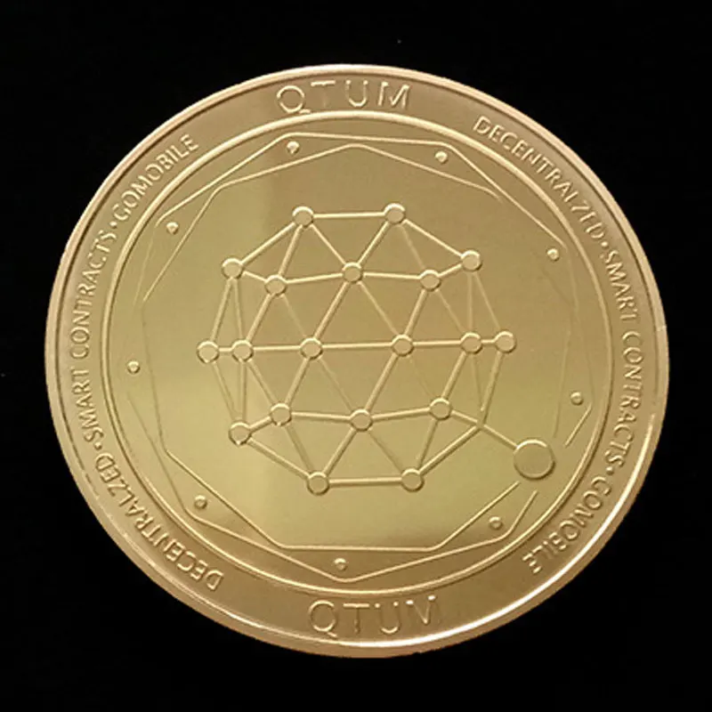 Новый QTUM Quantum монеты позолоченный виртуальный набор памятных монет бесплатная