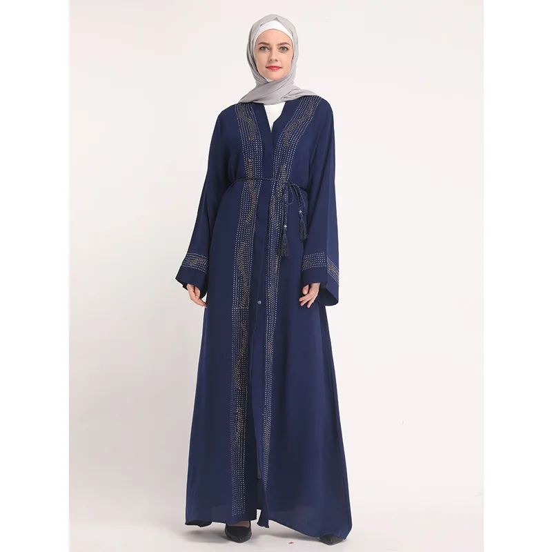 Абая Дубай Кафтан хиджаб алмазы мусульманское платье малазийский кардиган