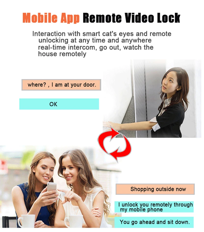 Smart Cerradura WIFI Door Lock Video Peephole Door Camera Fingerprint Password Electronic Lock Viewer Doorbell Remote APP Unlock