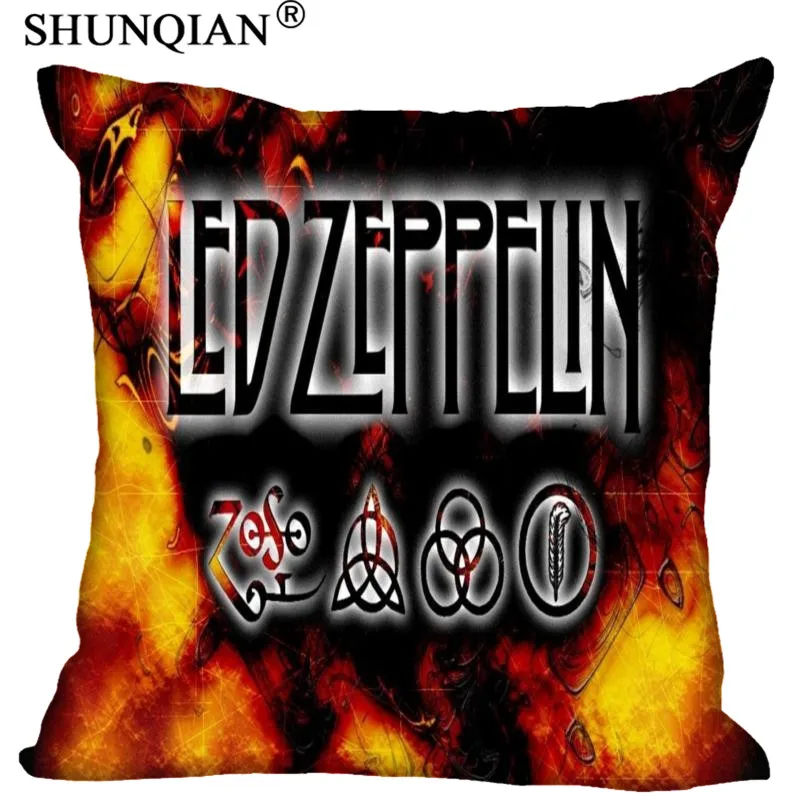 Pillowcase Мягкая домашняя светодиодная Подушка с логотипом Zeppelin-Квадратная наволочка-18x18 дюймов с двумя бортами LU - Цвет: Pillowcase