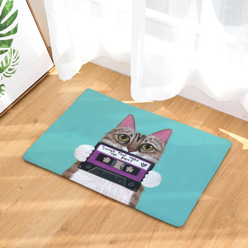 Новые Придверные коврики креативная личность с принтом кота для кухни ванной