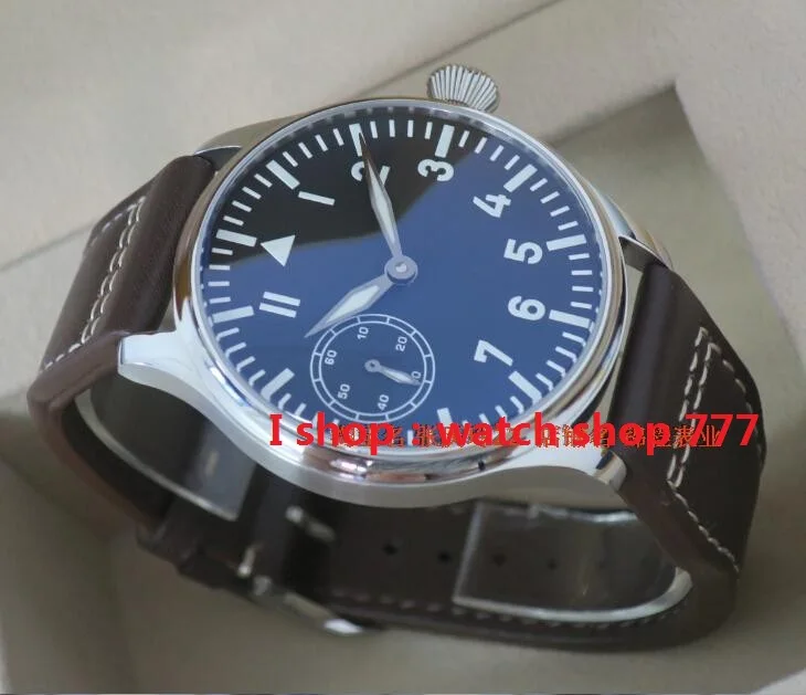 Часы Parnis с большим циферблатом pilot ST3600/6497 gooseneck тонкая настройка движения синие светящиеся часы мужские часы оптом