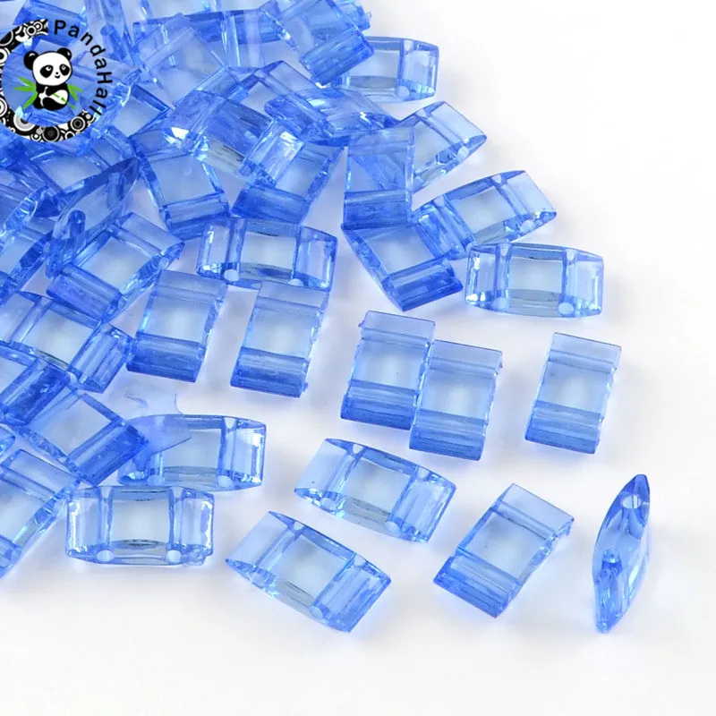Pandahall 100 шт акриловый квадратный носитель бусин с двумя отверстиями для изготовления браслетов и ожерелий своими руками 17x9 мм - Цвет: 14 DodgerBlue