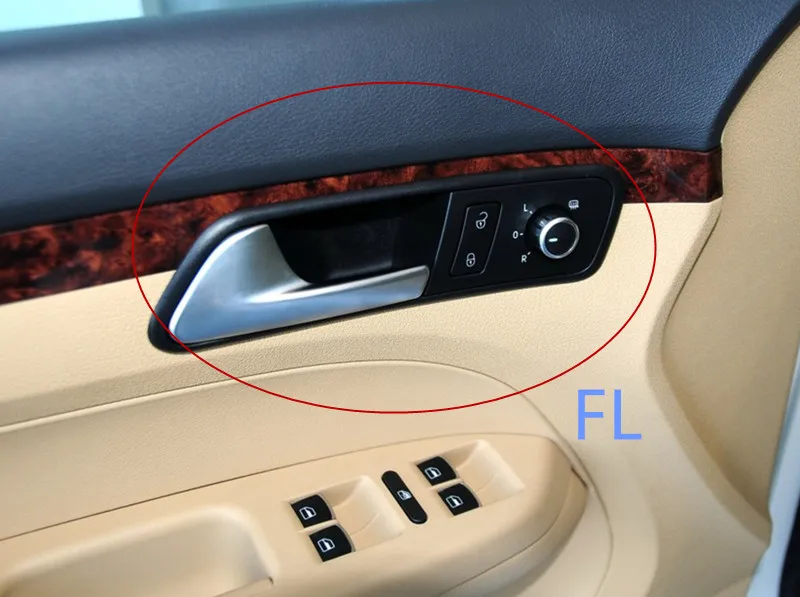 Front Left FL Soarhorse для VW Touran Caddy автомобиля хромированная внутренняя дверная ручка - Цвет: Front Left FL