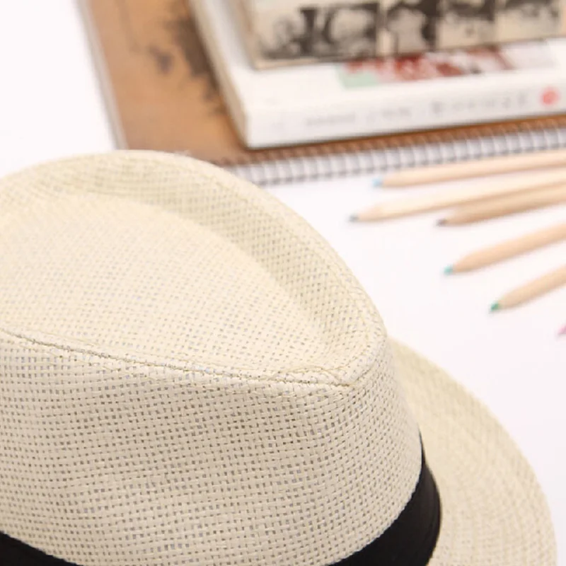 Summer Jazz Straw Hat Women Men Panama Cowboy Trilby Visor Cap Male British Gangster Caps Female Beach Sun Hats CP0190 | Аксессуары для