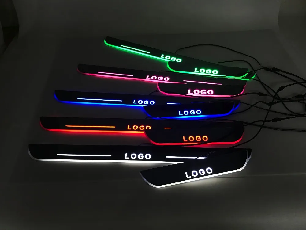 Qirun Led подсветка движущегося порога для BMW 7 серии E38 E66 728il 730li 740li динамические молдинги добро пожаловать на порог двери.