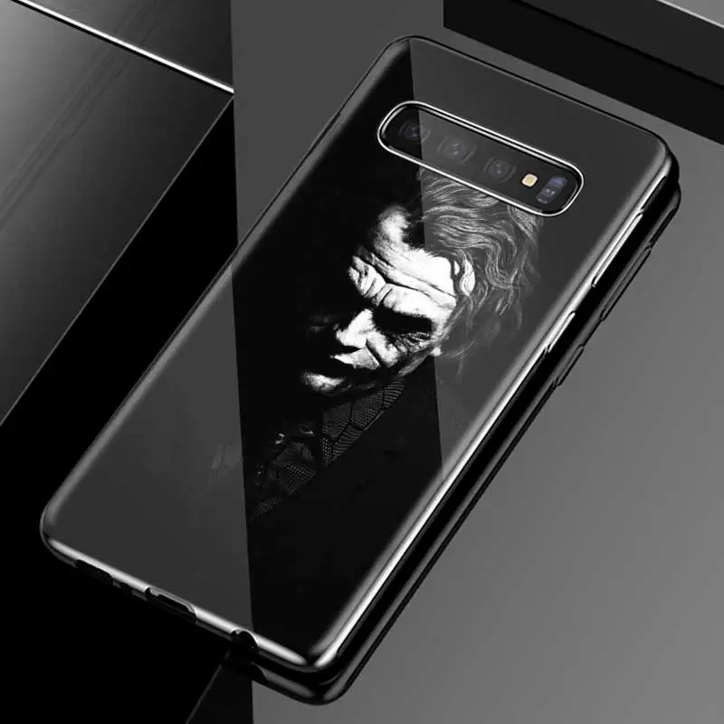 Бэтмен Джокер темно-черный рыцарь печати чехол для samsung Galaxy S10 5G S10e S9 S8 Plus Note 9 10 105G Plus A50 A30 A70 стеклянный чехол