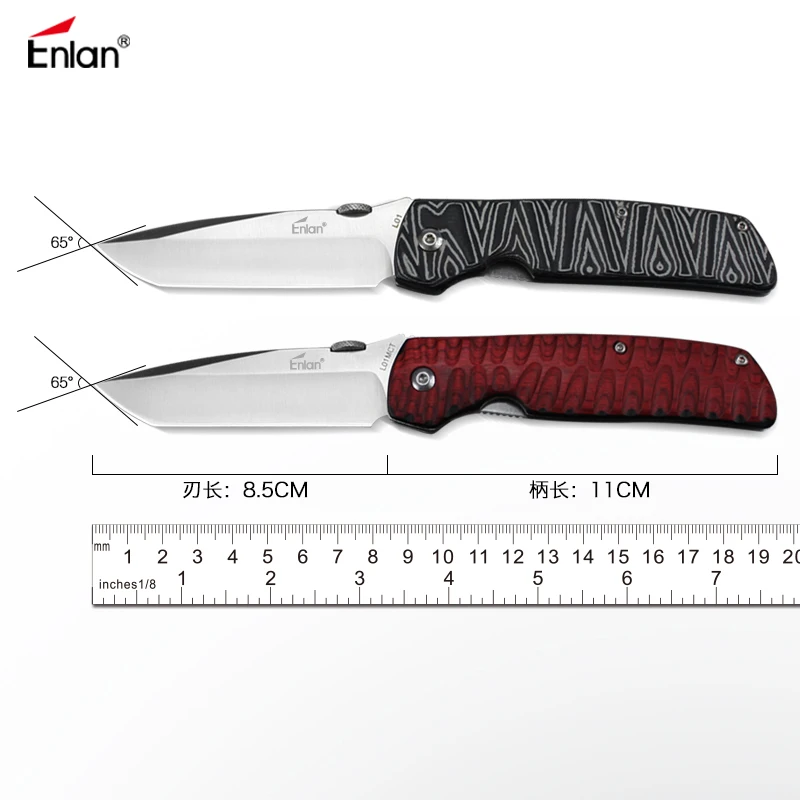 

ENLAN L-01 тактический нож 8Cr13mov стальное сатиновое лезвие, Микарта/деревянная ручка складные ножи кемпинг выживание боевые карманные ножи