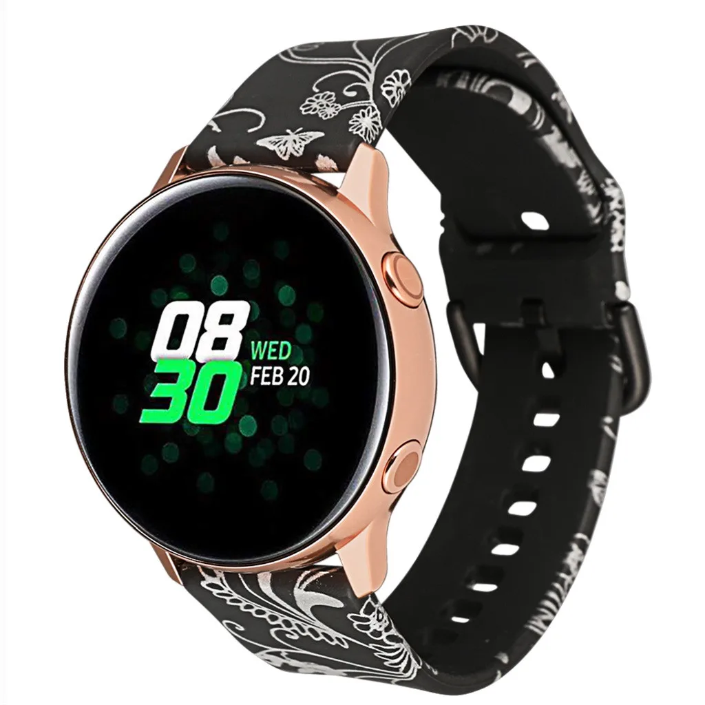 Ремешок силиконовый для Samsung Galaxy Watch 42 мм/Active 40 мм модный спортивный прочный