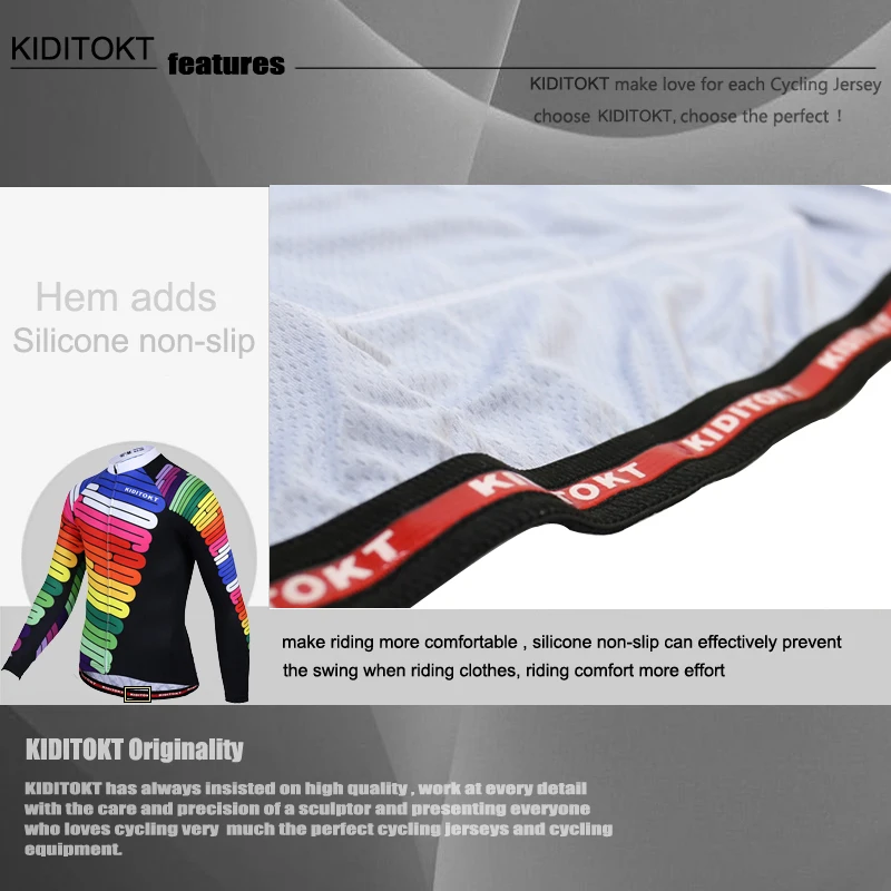 

KIDITOKT 2020 Pro Winter Thermal Fleece Cycling Jersey Mountain Bike Long Sleeve Cycling Wear Racing MTB Bicycle Cycling Clothes