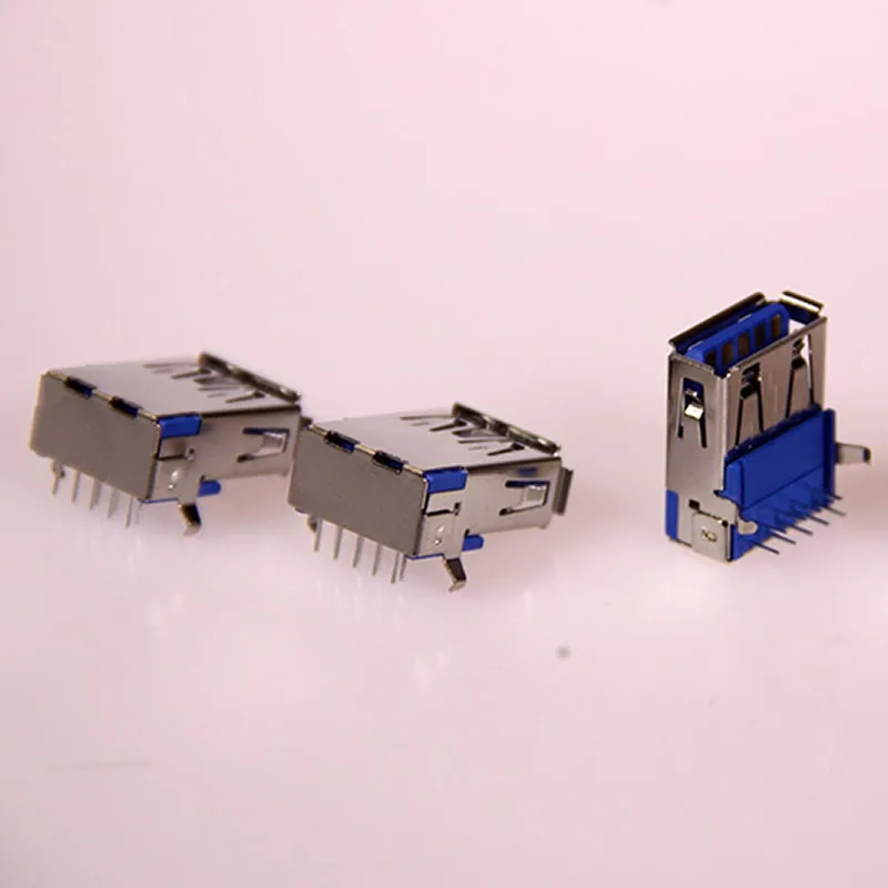 100 шт./лот USB3.0 AF 90 градусов разъем для монтажа на печатную плату A Тип гнездо правый