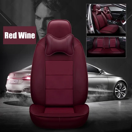 red wine Кожаные автокресла carпортной для Mercedes Benz CLK, автомобильные чехлы, аксессуары на заказ, автомобильные чехлы для w208 w209, защита сиденья - Название цвета: red wine