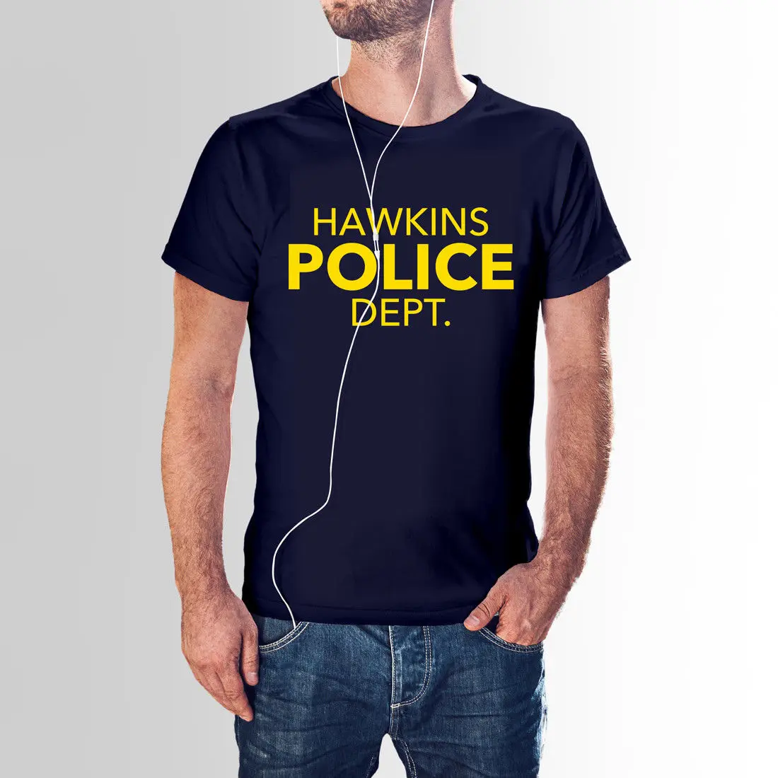Hawkins Police Dept вдохновленная странными вещами футболка с принтом мужские футболки