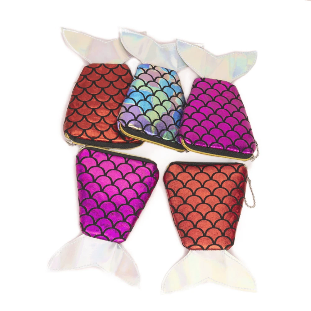 1 шт. милый женский кошелек с блестками и хвостом русалки для монет держатель