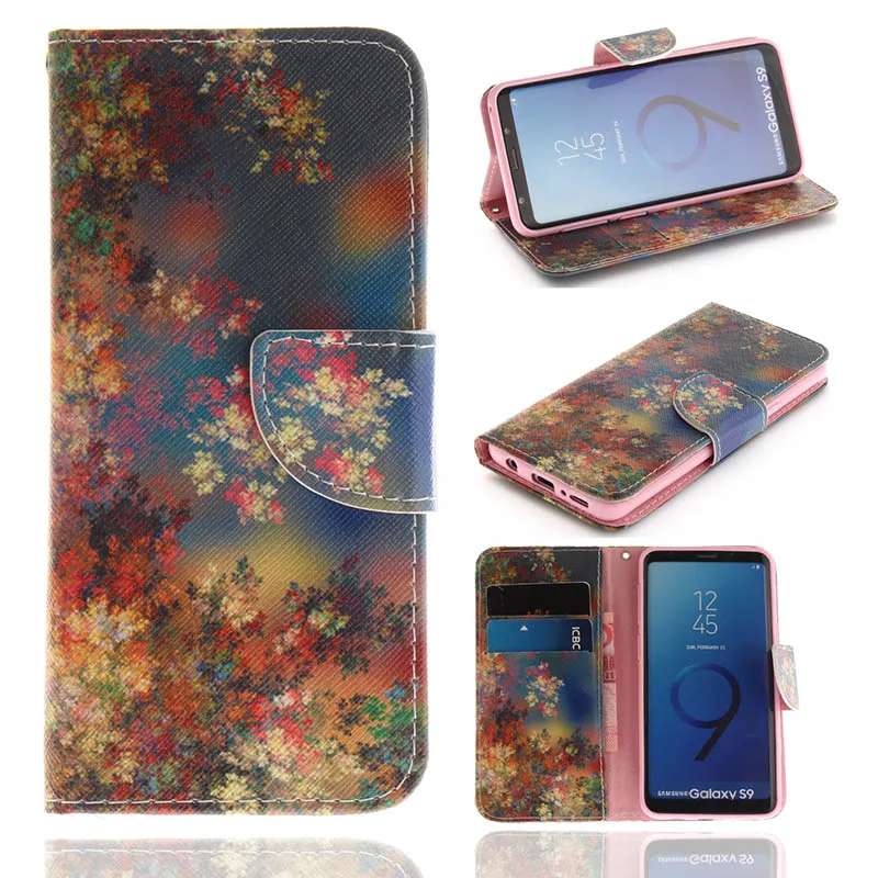 Colored Flowers Чехол-бумажник из искусственной кожи для iPhone XS Max XR X 10 8 7 6S Plus 5 5S SE 5C 4 4S чехлы с откидной крышкой и подставкой для iPod Touch 5 6 Fundas B42 - Цвет: Colored Flowers