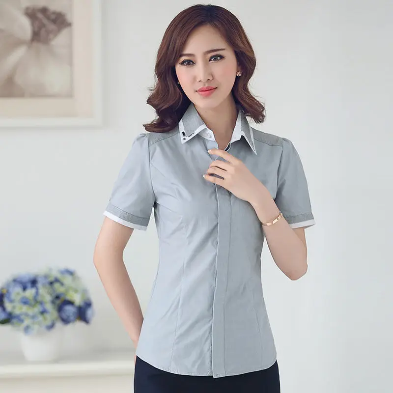 Женская Элегантная блузка с коротким рукавом белая синяя кружевная топы для