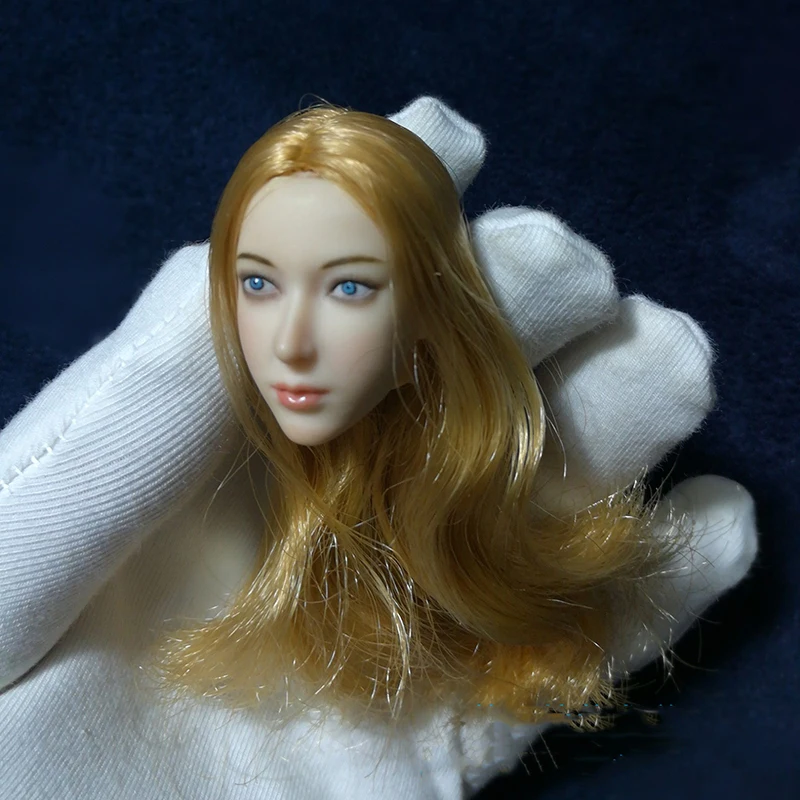 1/6 Scale Beauty Head Sculpt светлые волосы голубые глаза для 12 ''бледного тела|head sculpt|1/6