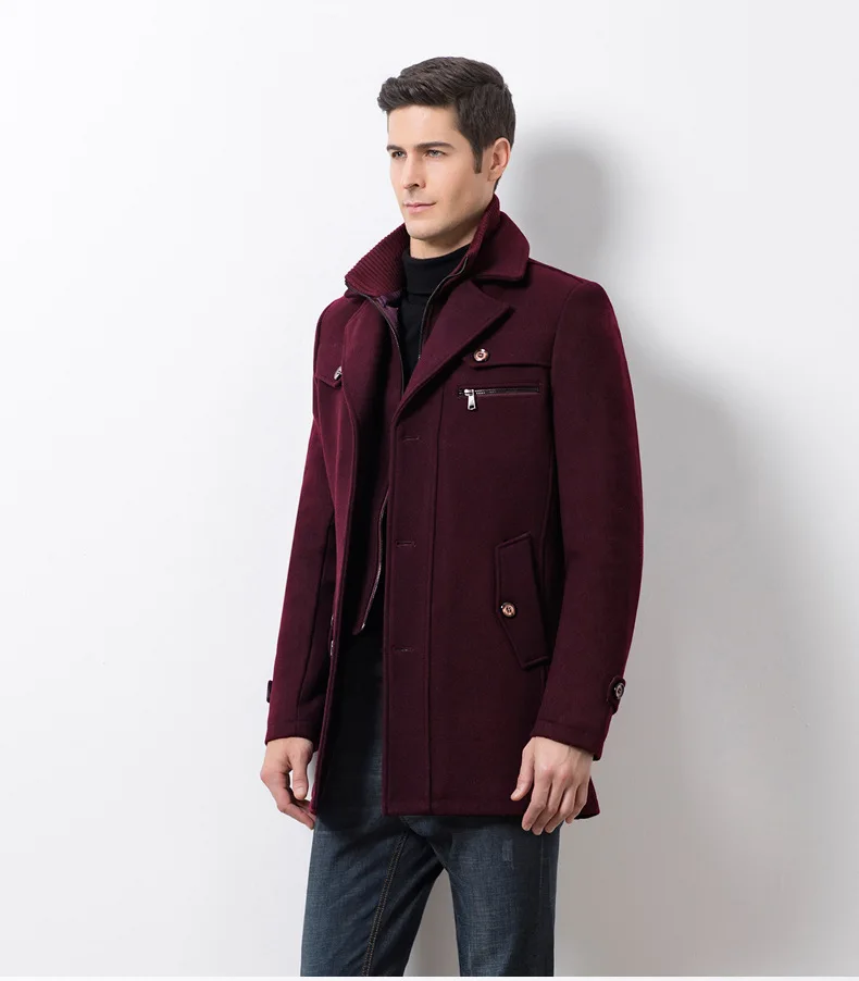 Тренч мужской зимний толстый ветровка длинное шерстяное пальто Casaco Masculino Palto Casaco Jaket мужской s 5XL шерстяной Тренч Куртки