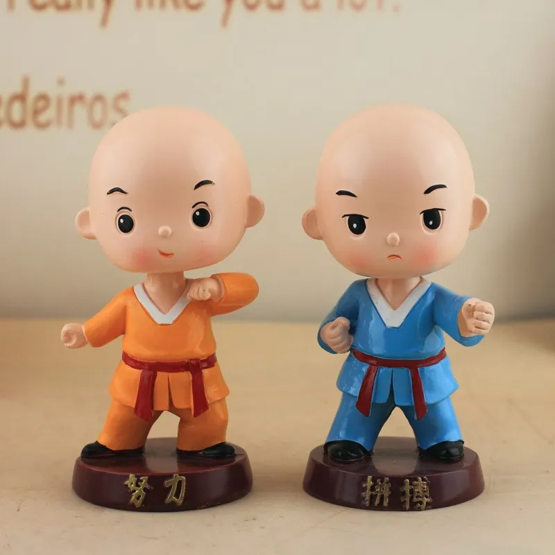 PINNY Cute Monk Shake His Dead Decoration современные фигурки из смолы автомобильные аксессуары