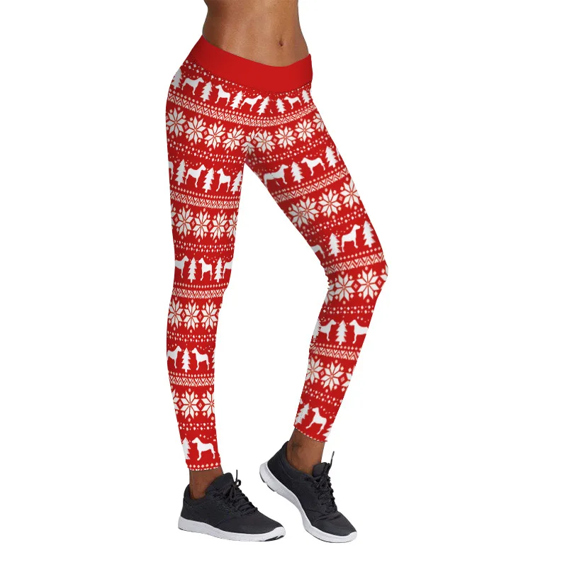 Vafour Christmas leggings high waist fitness of pants new arrival 2017 hot style Digital print legging | Женская одежда