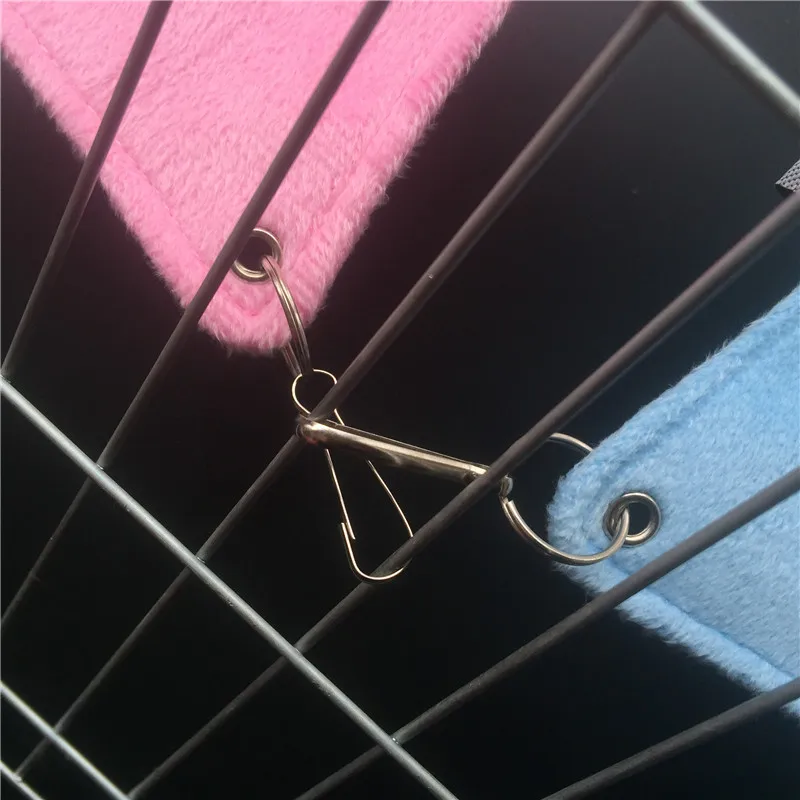 1 Pcs 16*15.5cm Hamster Hammock High-Grade Plush Fabric Metal Clasp Pet Cage Accessories Blue Pink Optional | Дом и сад