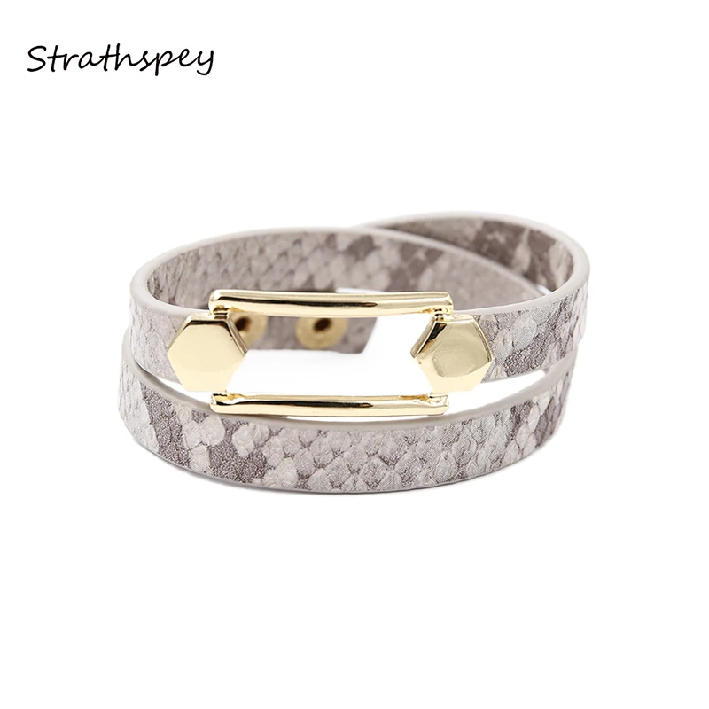 Женский браслет из ПУ кожи черный темно серый мраморный серый|pu leather bracelet|leather