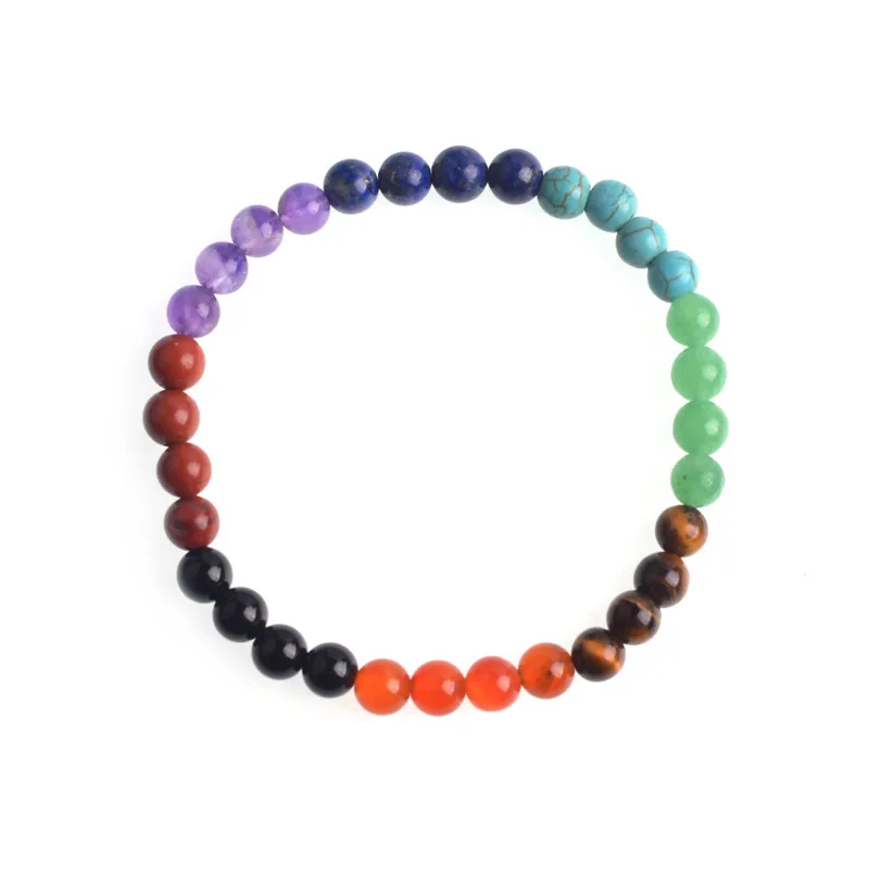 7 браслет с символами чакр рейки заживляющие балансирующие круглые бусины