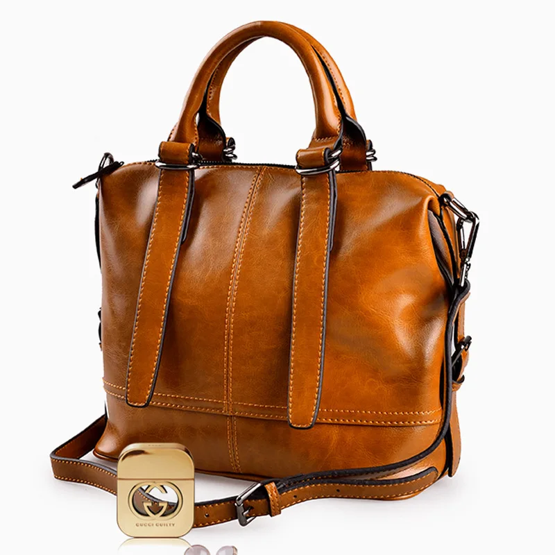 

High Quality Women Handbag Fashion Dress Totes Bags for Ladies Cowhide Leather Hand Bag New Brand Purple Black Shoulder Bag