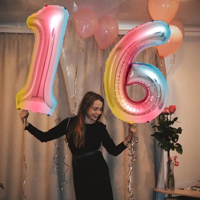 Градиентные цифровые гелиевые шары из алюминиевой фольги 30 дюймов 2 шт. для детей