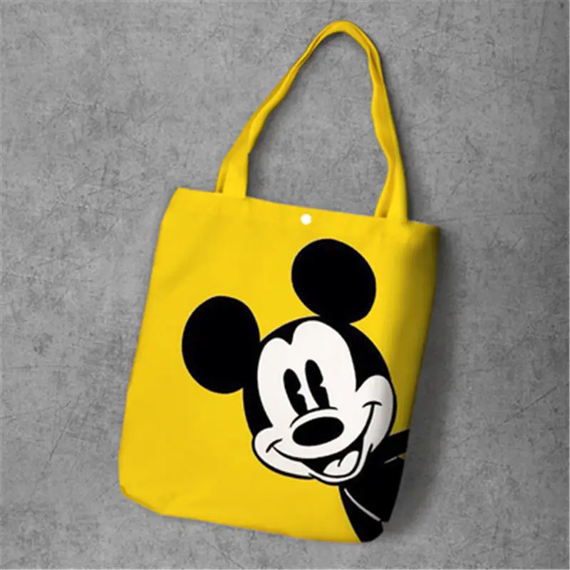 Disney сумки высокой емкости мультфильм Микки Маус Холщовая Сумка шоппер для плеча хозяйственная сумка Минни Маус - Цвет: 12