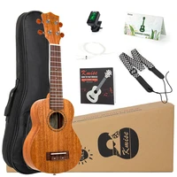 kmise soprano ukulele mahogany ukelele uke 21 inch 15 fret with gig bag tuner strap string instruction booklet for beginner