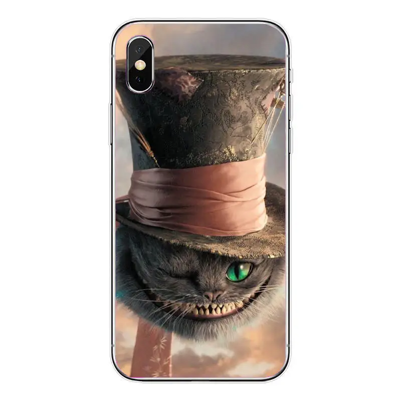 Minason Alice in Wonderland Cases For iPhone XS MAX Cheshire Cat Soft Silicone Phone Case X 5 S 5S 6S 8 Plus Cover | Мобильные
