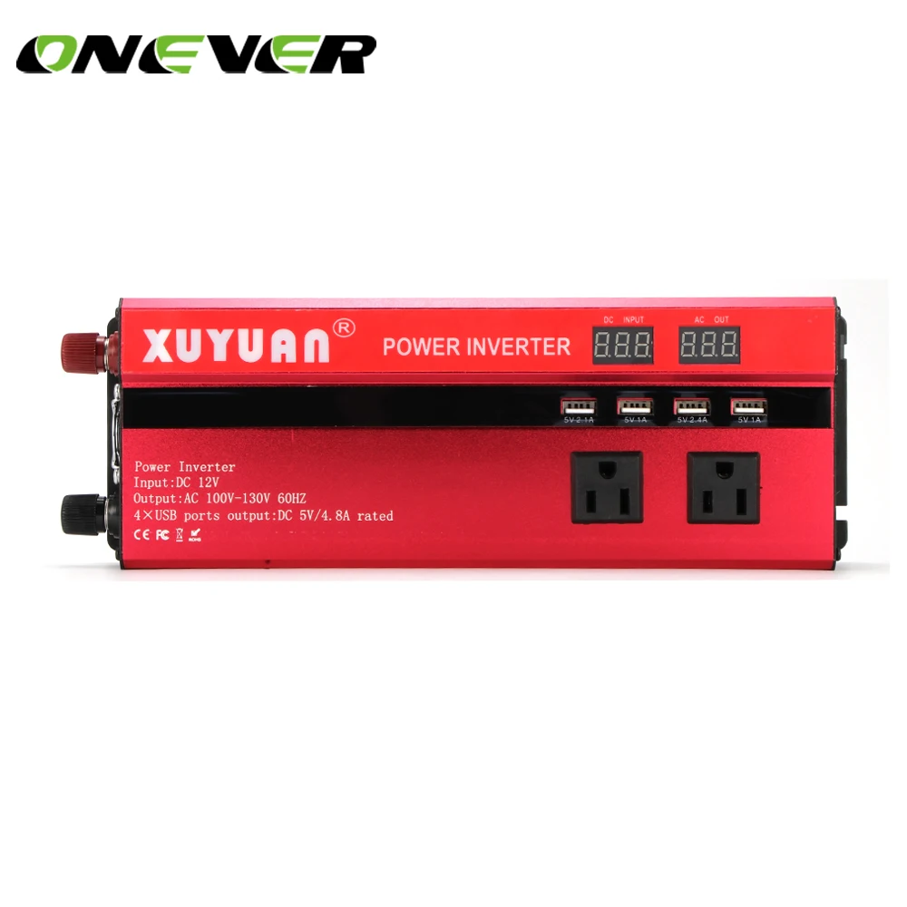 Onever 4 USB Номинальная мощность 2000 Вт DC 12 В в AC 220 В портативный автомобильный инвертор зарядное устройство конвертер адаптер Модифицированная синусоида пик 5000 Вт