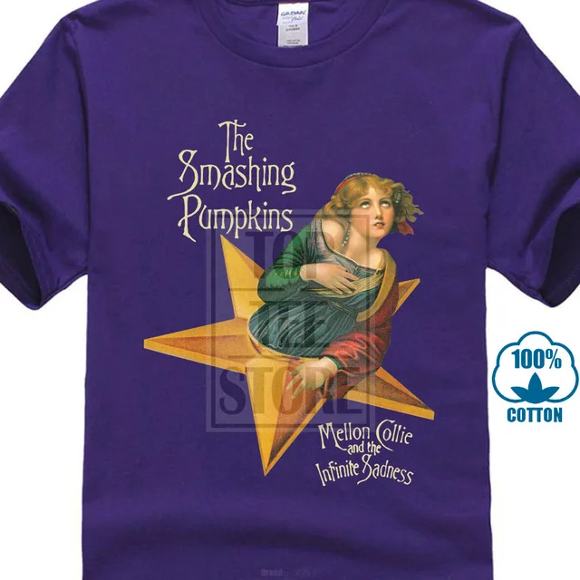 Футболка с надписью «Mellon Collie And The Infinite sadnesse», Повседневная футболка, Мужская Классическая футболка с коротким рукавом и рисунком