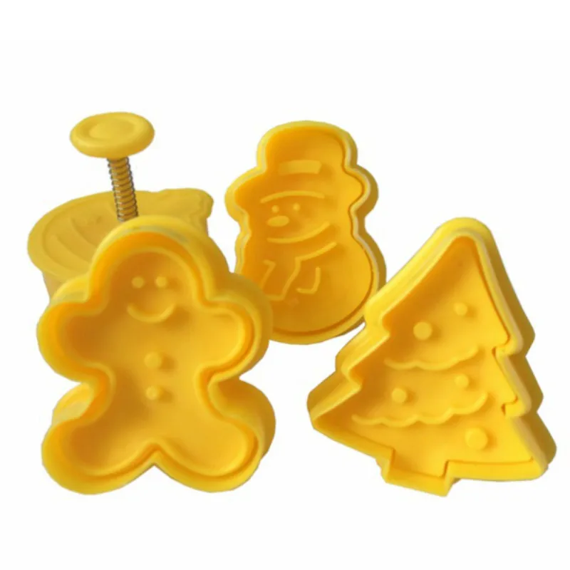 4 шт елка и снеговик пластиковые формы для выпечки Кухонные печенья резак