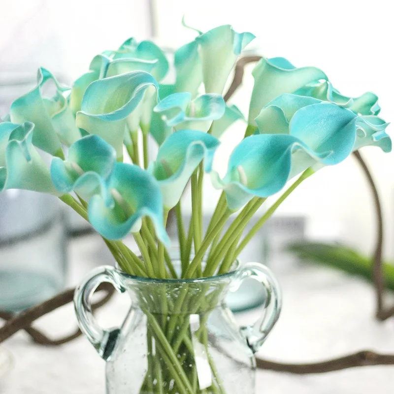 

10PCS Wedding Decoration Real Touch Lily Calla PU Artificial Flower Bouquets Home Wedding Bridal Flowers Home Decorative Flowers