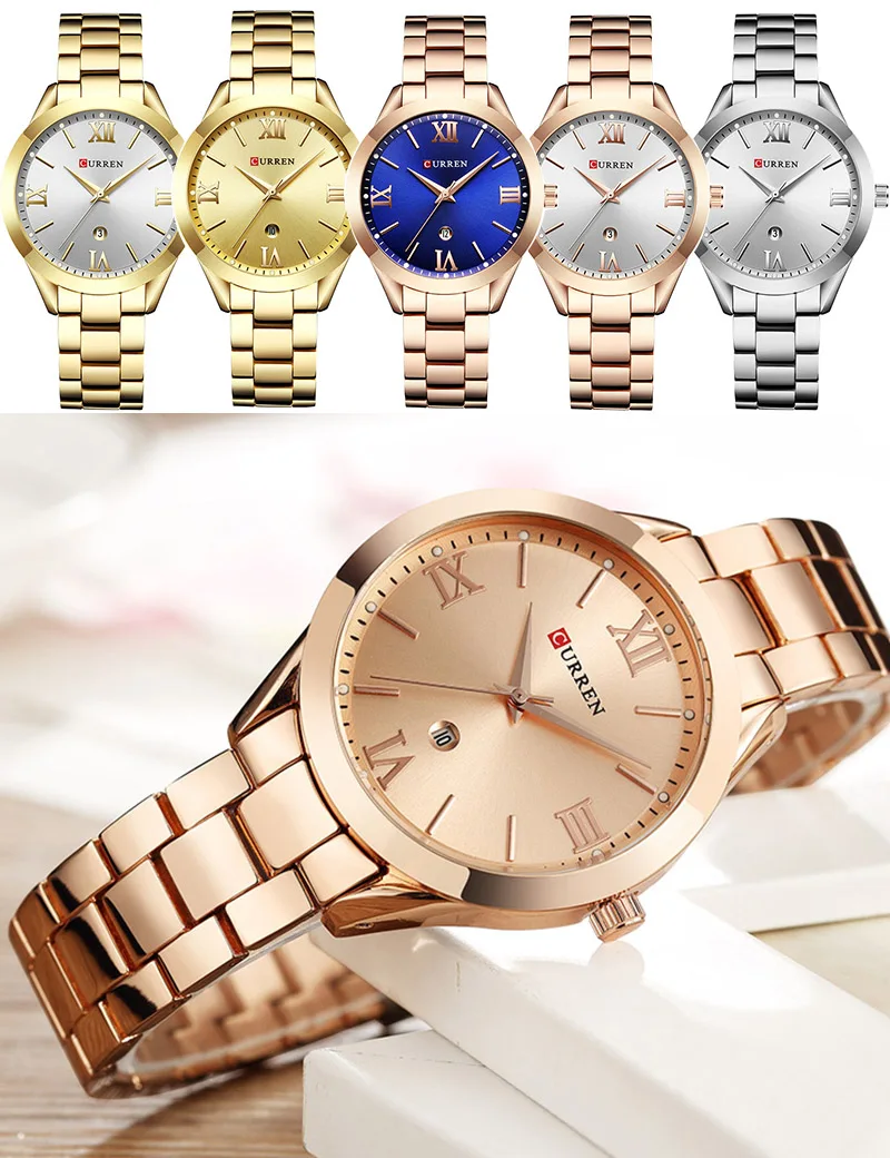 Fashion Curren Brand Women Watches Luxury Gold Quartz Ladies Watch Clock Wrist Womens Hour Relogio Feminino 2019 | Наручные часы