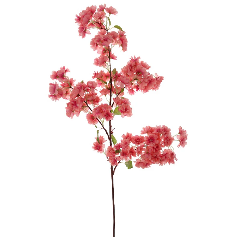 Dark pink yumai Сакура Шелковые Цветы Искусственные Черри Сливы Ветки Дерева Свадьба Фон Настенный Декор Искусственные Цветы - Цвет: Dark pink